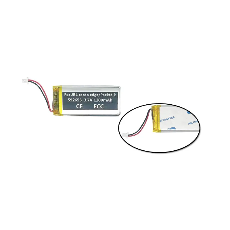 Original Replaces 1200mAh 592653 Battery For JBL Cardo Edge / Packtalk Bold Gaming Headset Headphone view 5