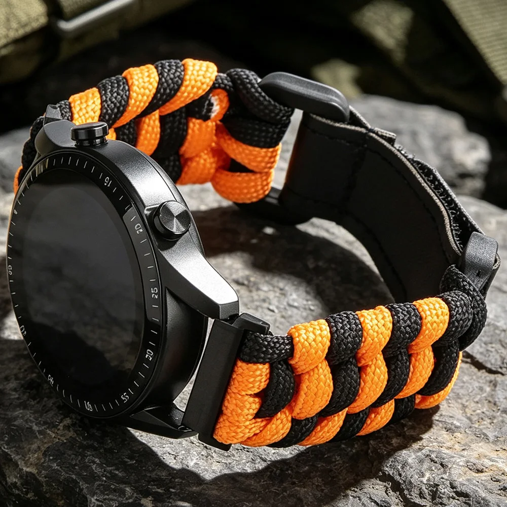 20/22mm Two Tone Umbrella Rope Band For Huawei Watch GT 7/6/5/4/3 Pro for Xiaomi Redmi Watch S Active Strap Samsung Galaxy Watch