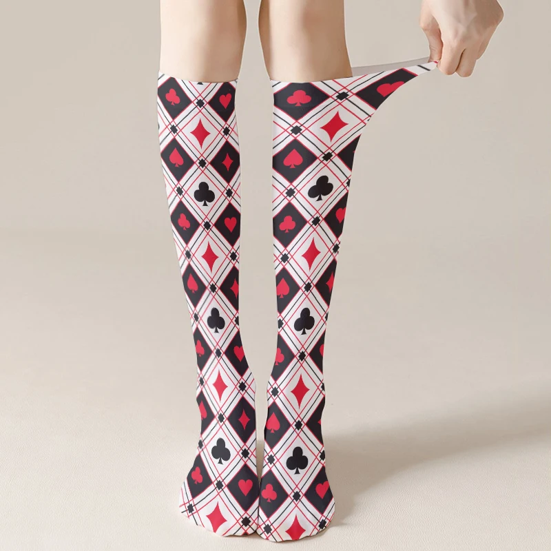 Bas de cuisse à motif Aise pour dames, chaussettes de mollet, doux, plaid d'amour sexy, Halloween Cosplay, haute qualité, nouvelle mode