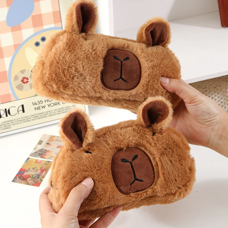 8pcs/lot Creative Capybara Plush Pencil Case Kawaii Pencil Box Cosmetic  Pen Bag Stationery School Supplies