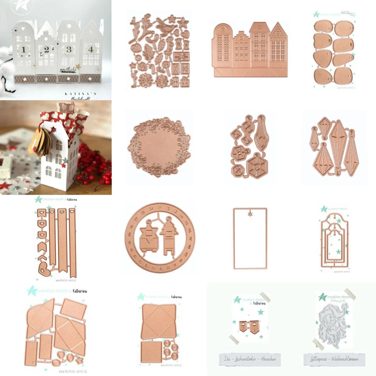 

Christmas November 2025 Santa Claus Houses Tags Heart Wreath Pendant Metal Cutting Dies Hot Foil for DIY Making Card Scrapbook