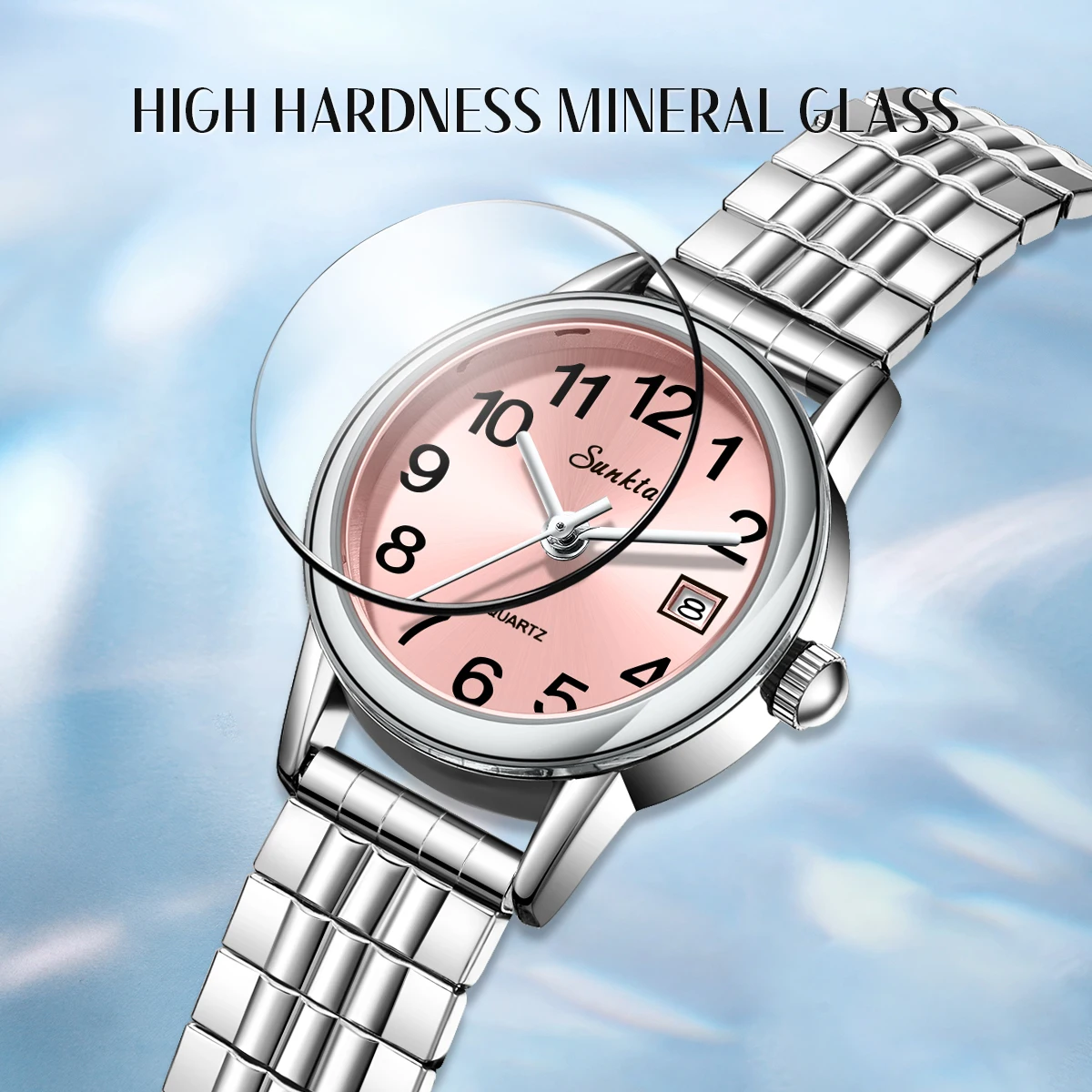 SUNKTA Elegant Women Watches Fashion Waterproof Clock Luminous Stainless Steel Quartz Watch For Ladies Outdoor Gifts Reloj Mujer