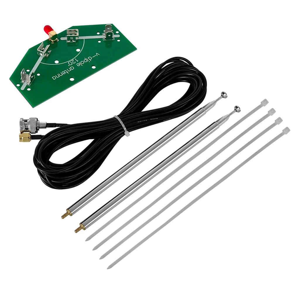 V-Shaped Dipole Antenna Kit  With 6m Cable And Adjustable Pull Rod 137MHz FM Aviation Communication DIY Module Instrument
