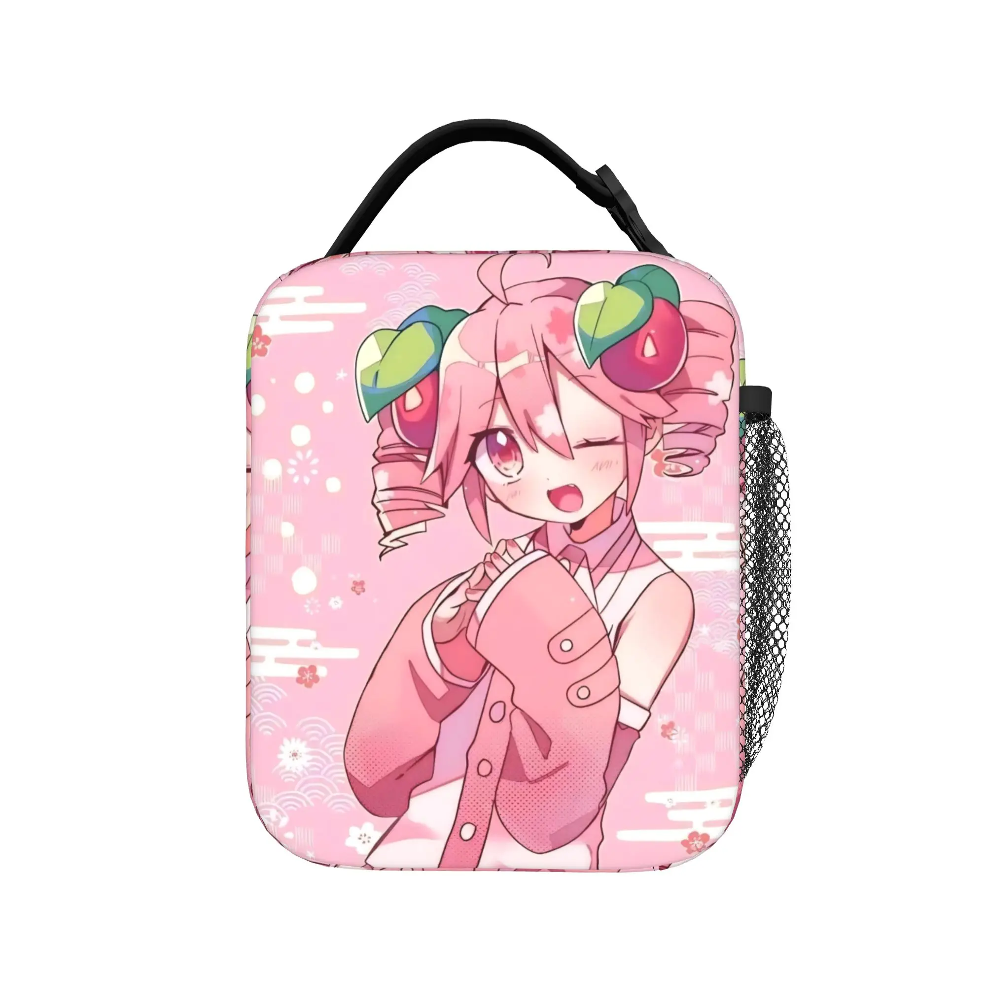 Pink Kasane Teto Insulated Lunch Bags Thermal Bag Reusable,Meal Container  High Capacity Tote Lunch Box Food Storage Bags