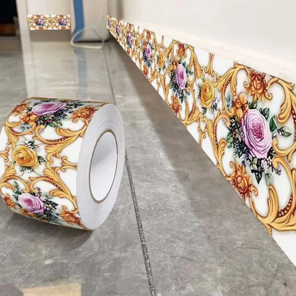 Fashion 10 Meter Wall Base Self Adhesive Thickened Skirting Line Anti-collision Soft Corner Line Bedroom