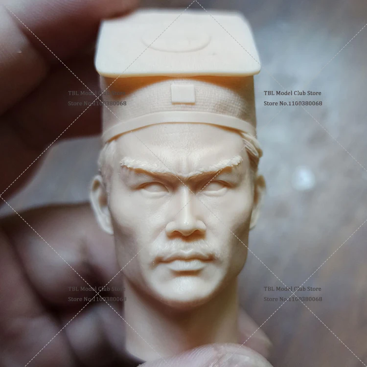 Unpainted 1/6 Scale Male Soldier Ching-Ying Lam Head Sculpt Vampire Expert Uncle Nine White Model Head For 12inch Action Figure