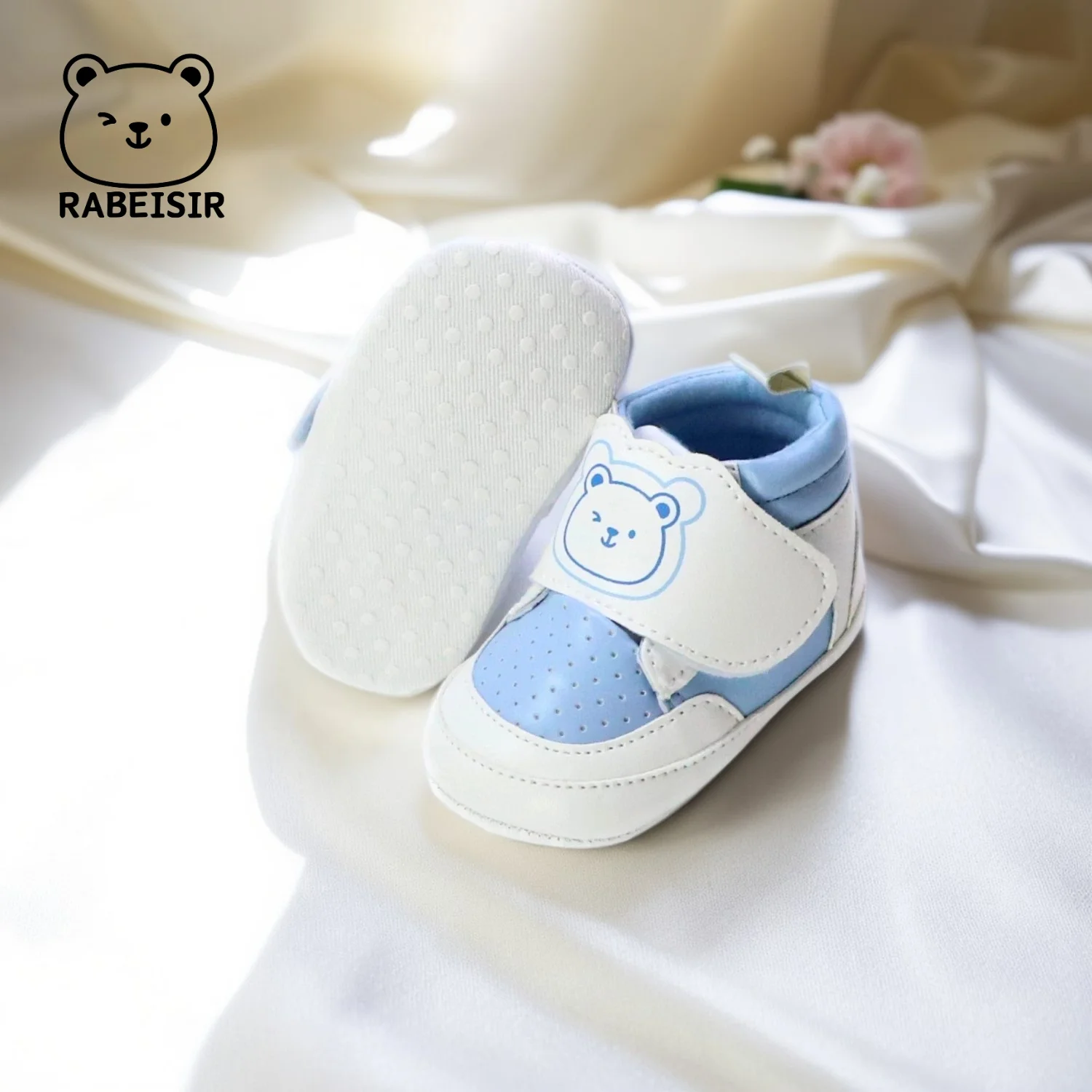 Baby-Kleinkind-Schuhe, Bär, großer Klettverschluss, atmungsaktiv, Sport, Frühling und Herbst, neue Pre-Step-Schuhe für Babys
