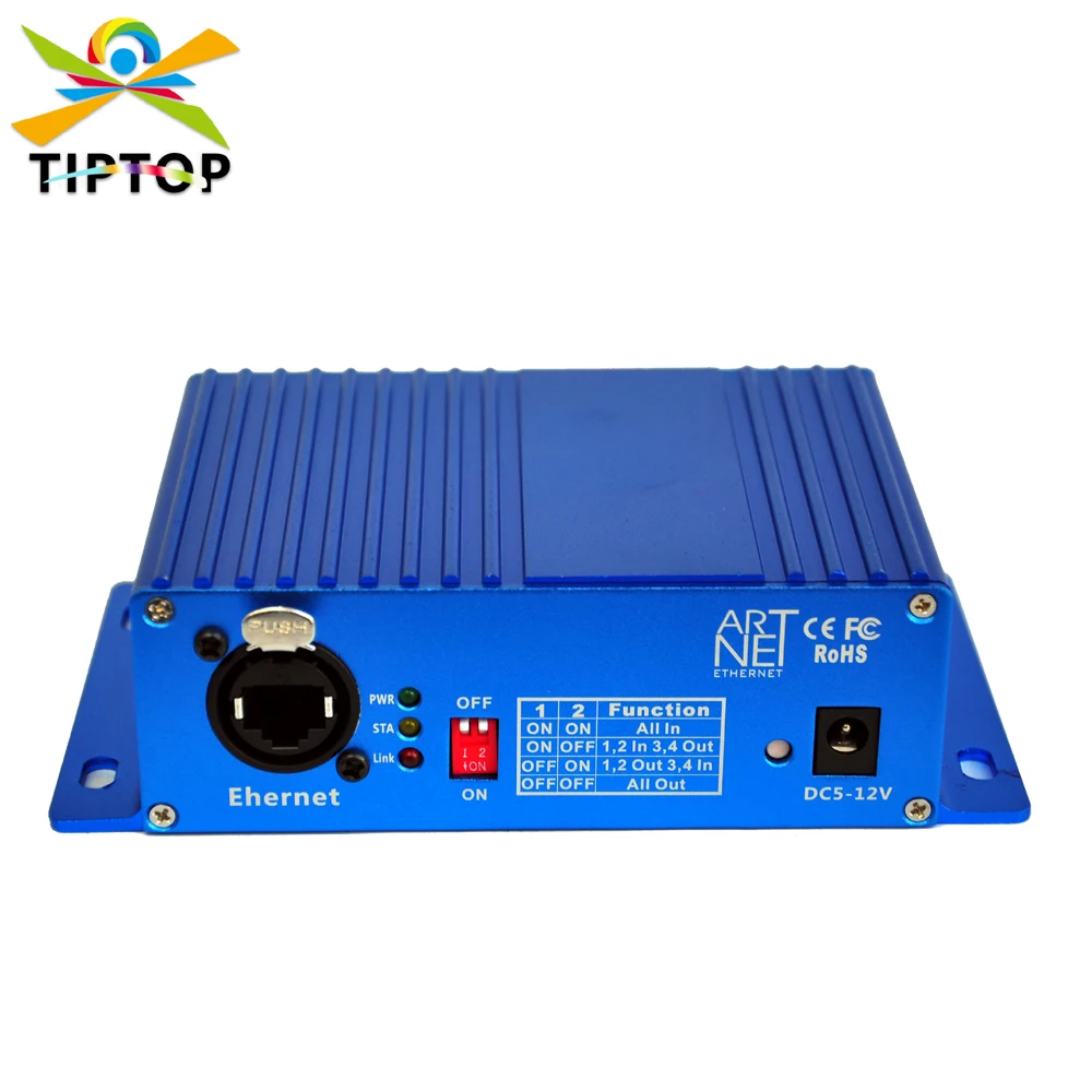 TIPTOP TP-D16 Art net DMX 4 Way Professional Stage Light Control Device SERVER MODE / NODE MODE Ethernet Receive Art-Net Signal