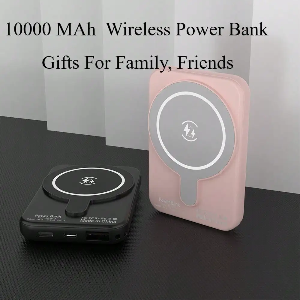 

10000 MAh Wireless Power Bank, Compatible With IPhone 16 Pro 15 14 13 12 Pro Max, Compatible With Apple IPhone, Android Phone, For Family, Friends, Birthday, Christmas, Winter, New Year, Outdoor Play, Shopping, Traveling, Portable Power Supply, Safe And S
