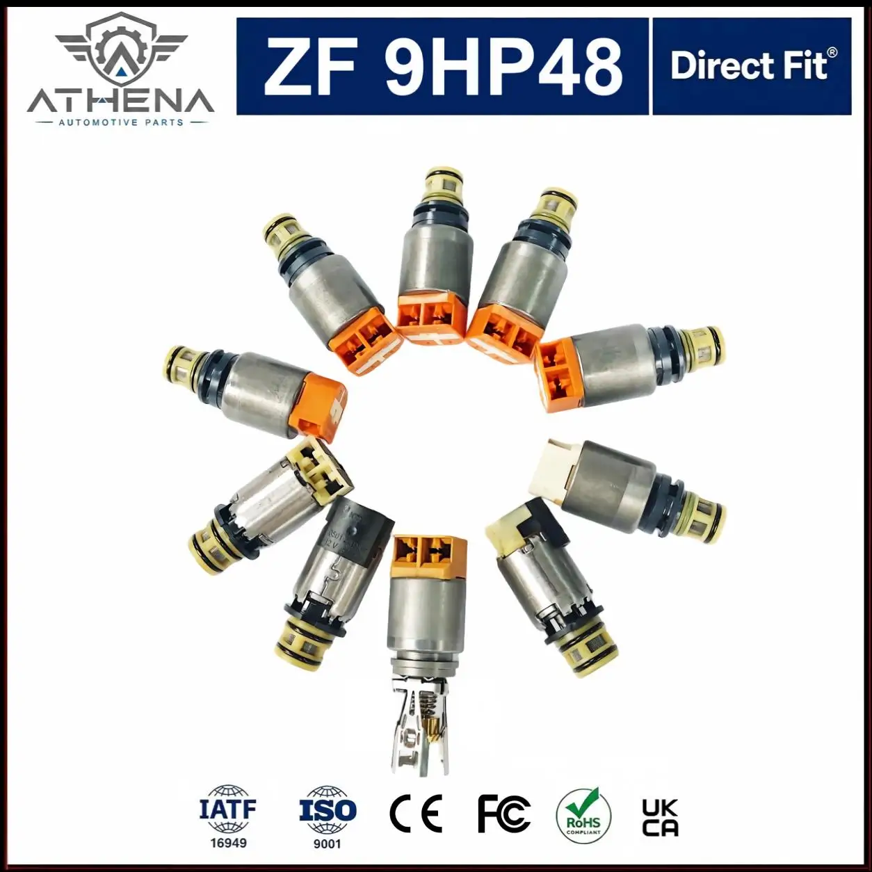 28426797 ZF9HP48 9HP48 9 Speed Transmission Solenoid Valve 10Pcs Kit Fit Land Rover Dodge Acura 9HP Automatic Gearbox