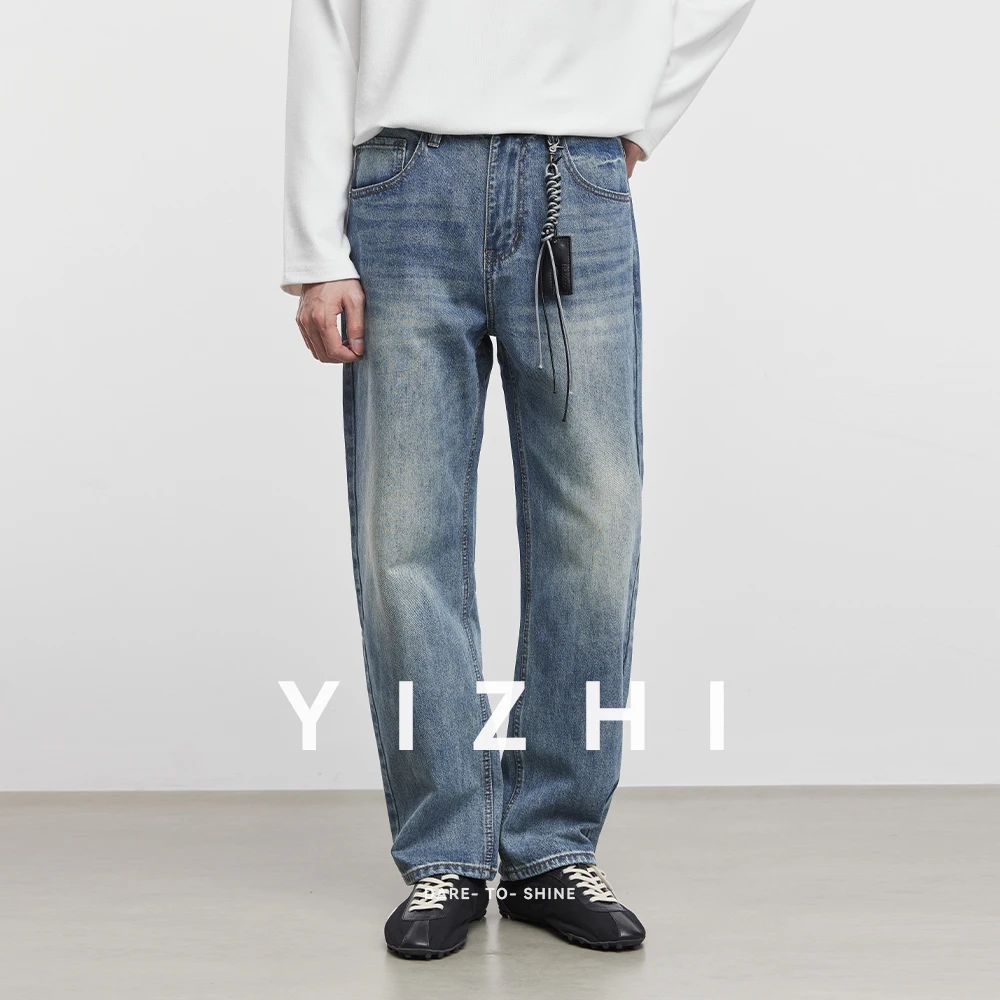 

Fashion Men's Washed Wide-Leg Jeans 2025 Autumn New Loose Straight American Men's Casual Jeans
