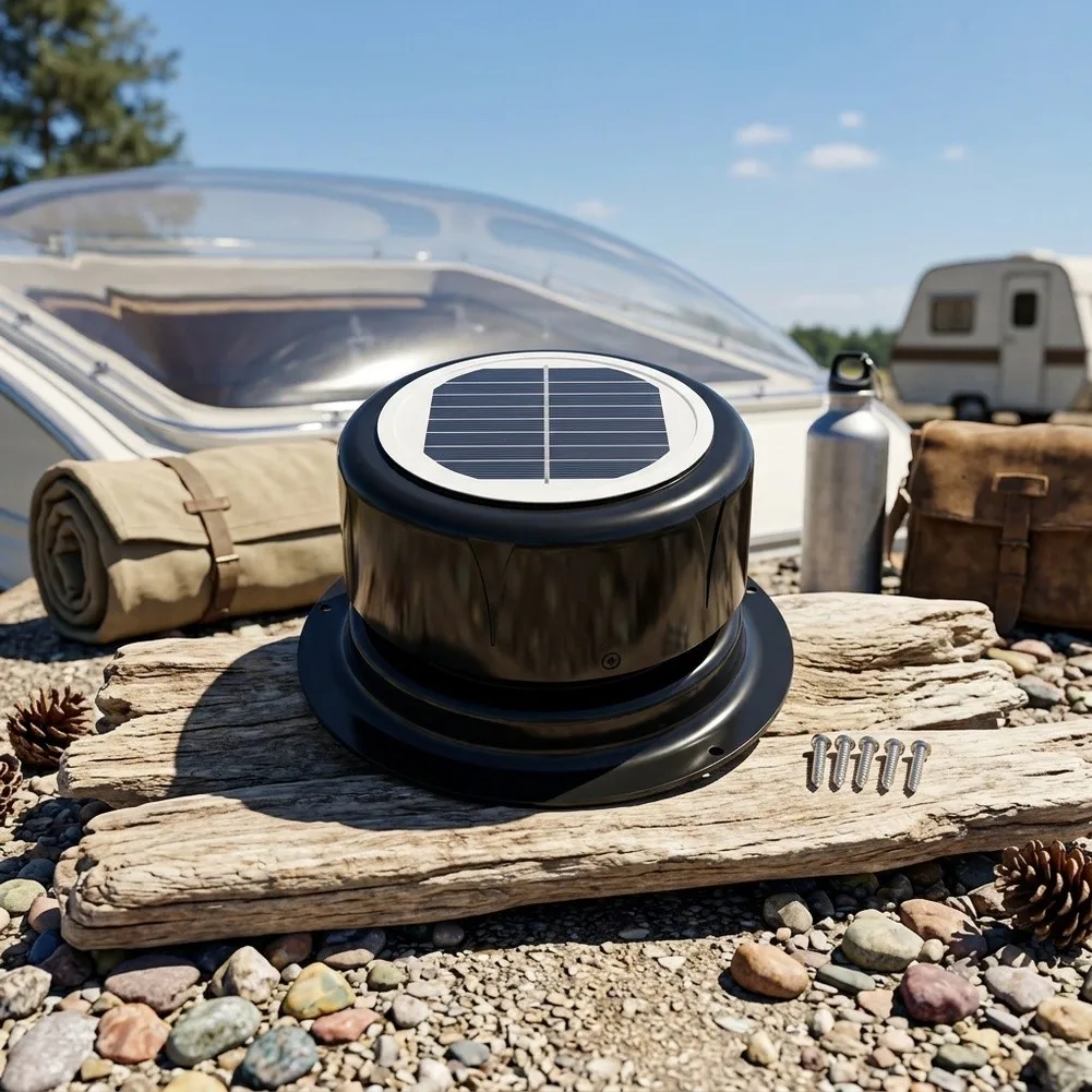 6.8 Inch for solar Roof Vent Fan for RVs Trailers Boats Sheds and Vans Direct for solar Charging No External Power Needed