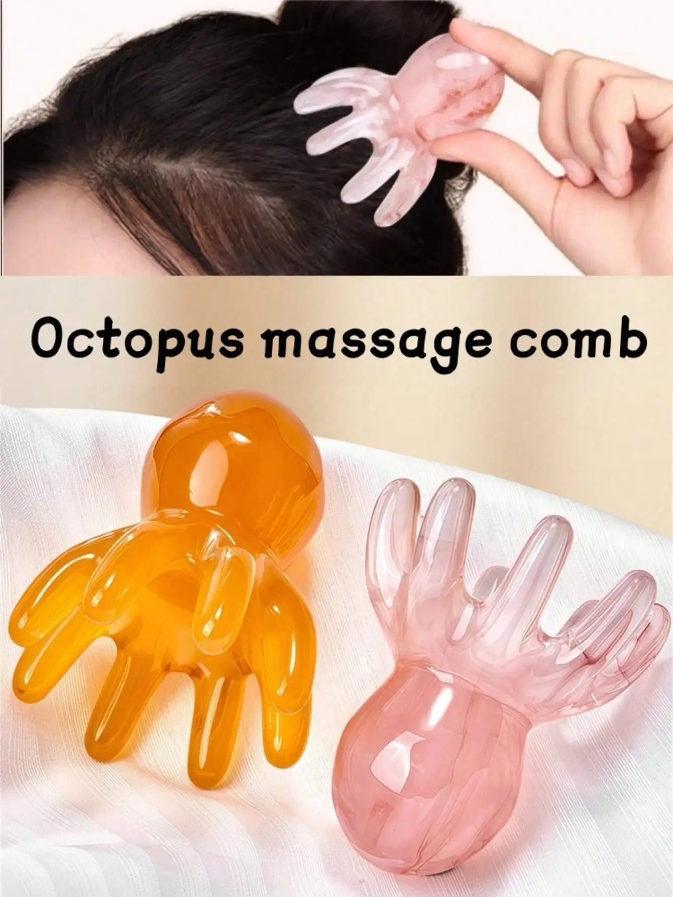 

Octopus Head Scalp Massager Brush, A Portable Octopus Head SPA Massage Brush For Scraping Gua Sha And Scalp Massage. It Ca