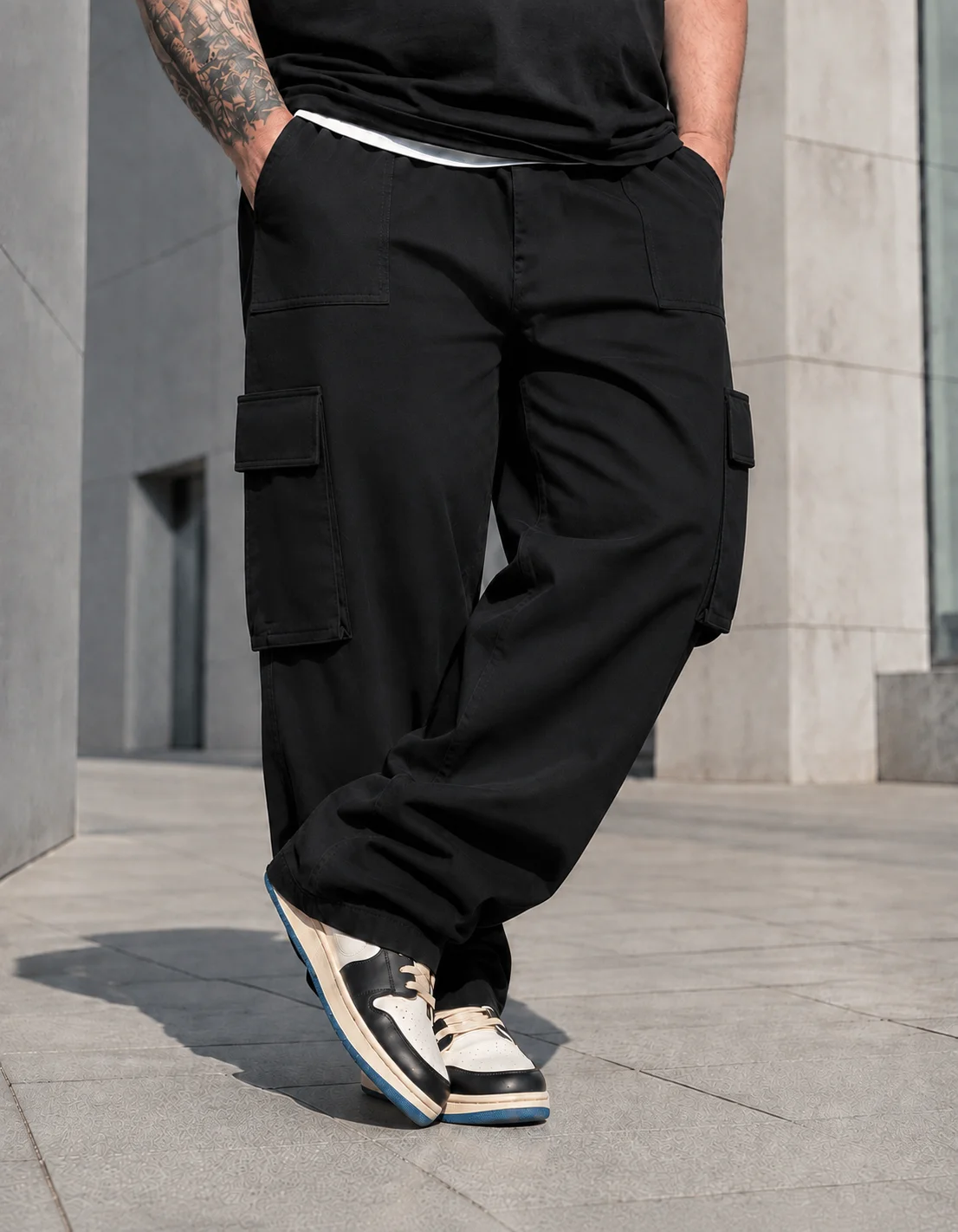 plus Size Men's Work Pants with Multiple Pockets 2XL-9XL Streetwear Hip Hop Style Loose Wide Leg Floor-Length Casual Trousers fo view 5