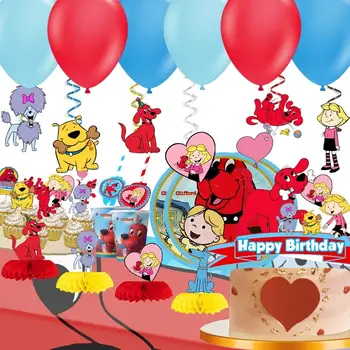 大紅狗克利福德生日派對裝飾一次性餐具氣球杯子盤子桌布氣球嬰兒派對 12 最佳銷售 大紅狗克利福德 - №8