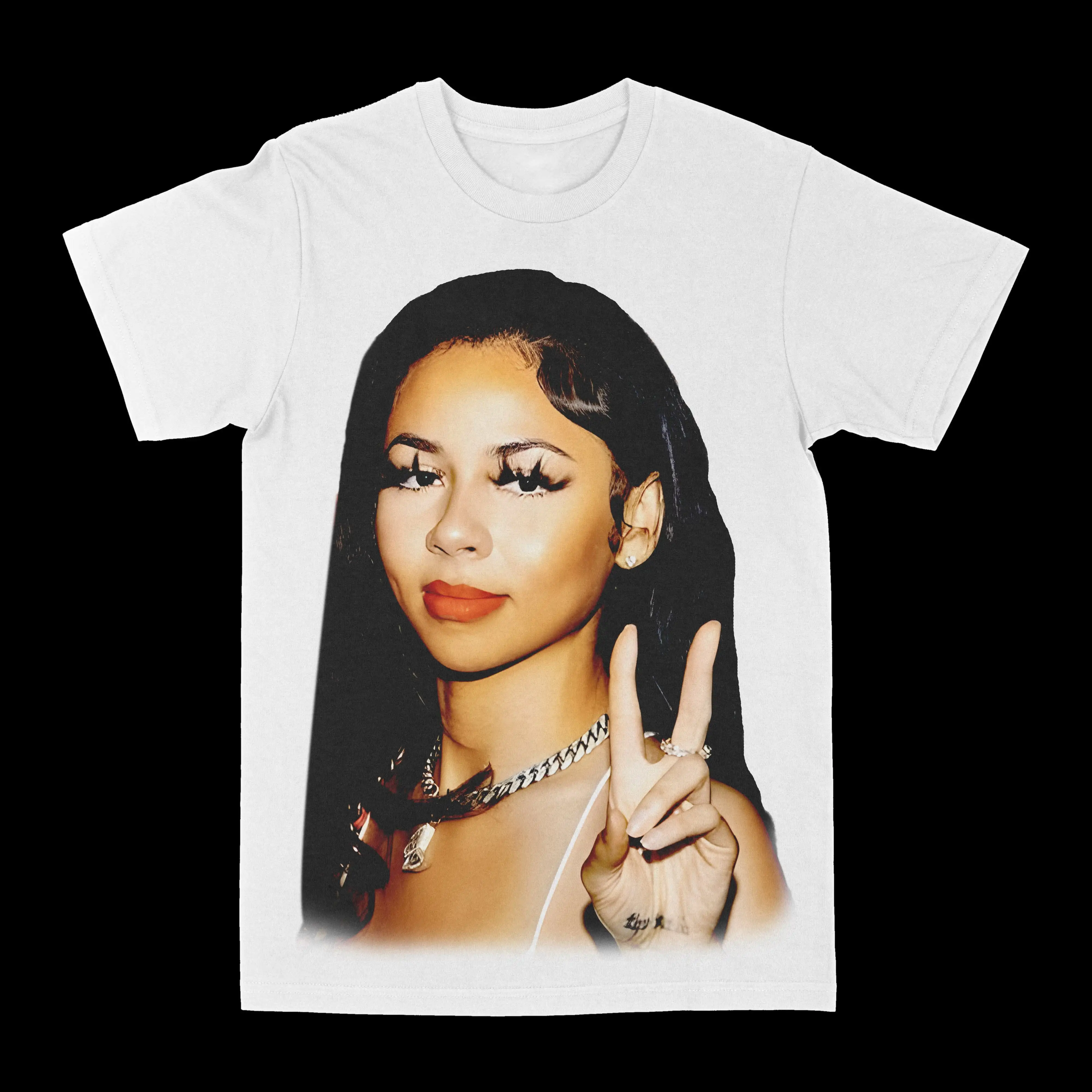 

Mariah The Scientist Big Face Peace Printed T-shirt Summer Luxury Brand Cotton Men's and Women's T-shirt Short Sleeve
