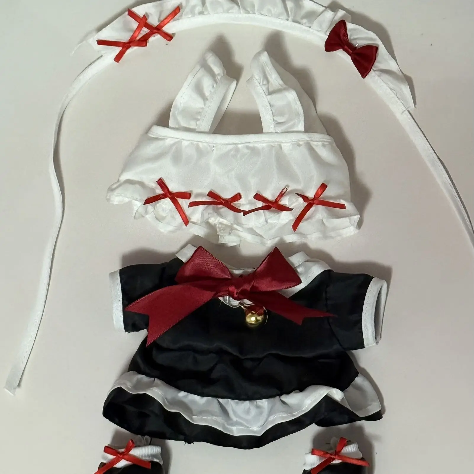 

20cm cotton doll clothes - rose series - cute bow lady's maid outfit suitable for both men and women - playmate clothes