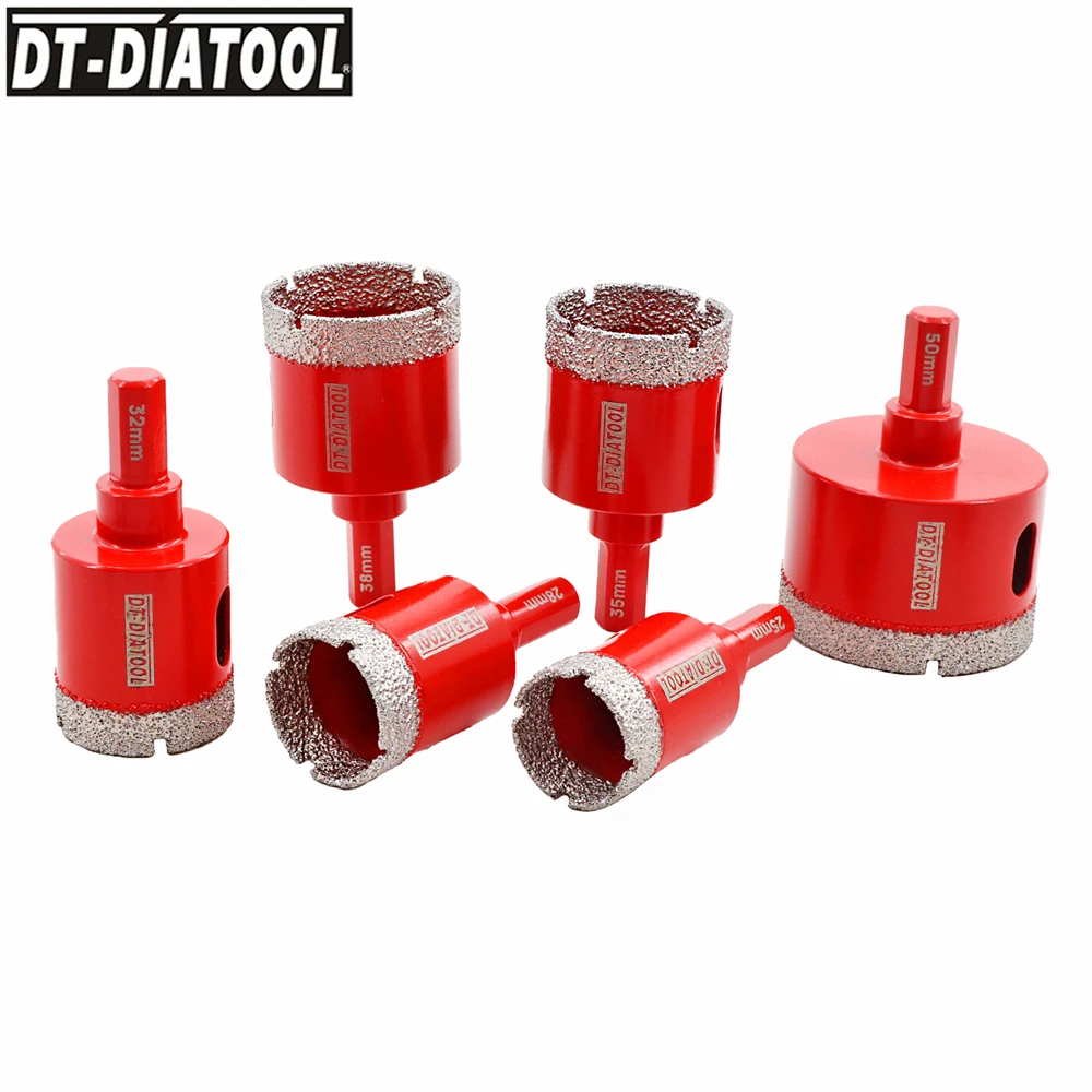 DIATOOL 1pc Diamond Drilling Bits Hole Saw Cutter for Ceramic Tile Porcelain Marble Granite Drill Bits Triangle Shank Core Bits