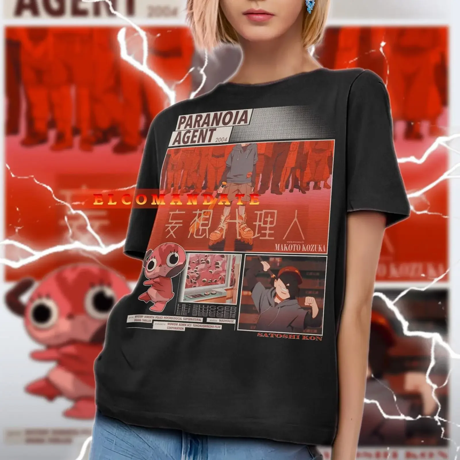 90s Vintage Anime Paranoia Agent T Shirt Retro Lil' Slugger Bootleg Casual vintage Washed Soft Slightly Comfortable streetwear