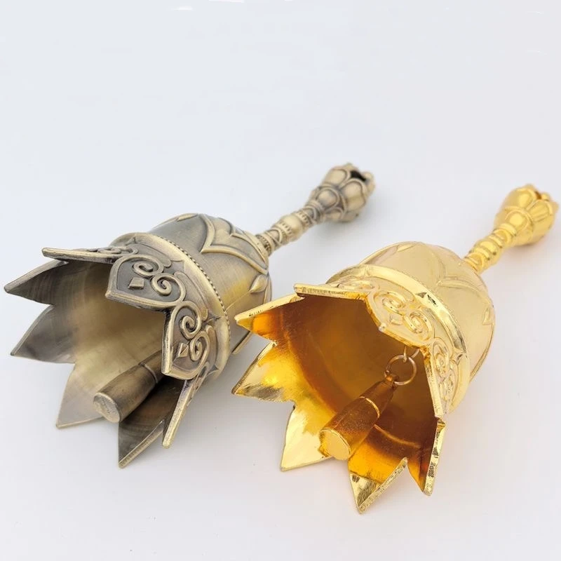 جرس يد نحاسي عتيق للتعليم المبكر للأطفال جرس فئة عالي الصوت زينة معلقة لعيد الميلاد جرس طلب على الطراز القديم #5