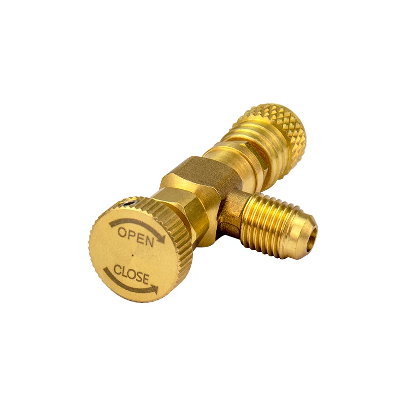 High-Security 1/4'' A/C Refrigerant Safety Valve - Universal for R404A/R22/R407C, Durable Charging Liquid Adapter