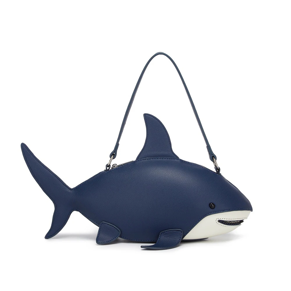 Harajuku Shark Shaped Women's Bag 3D Marine Animals Shoulder Bag Funny Purses for Girls Creative Party Bags for Women Handbags image 3