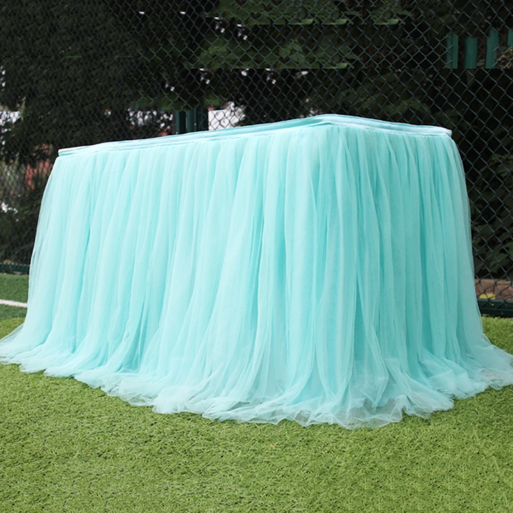 1PCS Table Skirt Solid Color Table Cloth Home Textile Tablecloths For Wedding Party Table Decoration