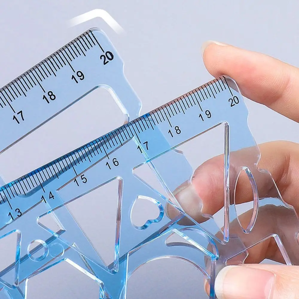 Righello in plastica multiforma Modello di disegno per pittura multifunzione Modello geometrico ovale Modello curvo Righello Regalo creativo