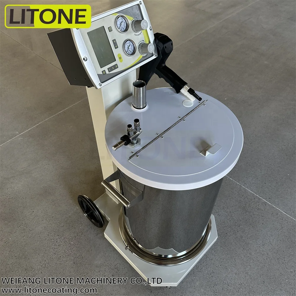 LITONE KENT Manual Wheel Powder Coating Equipment Heat hine With Hopper Automatic Spray Guns Paint Oven For Iron Parts