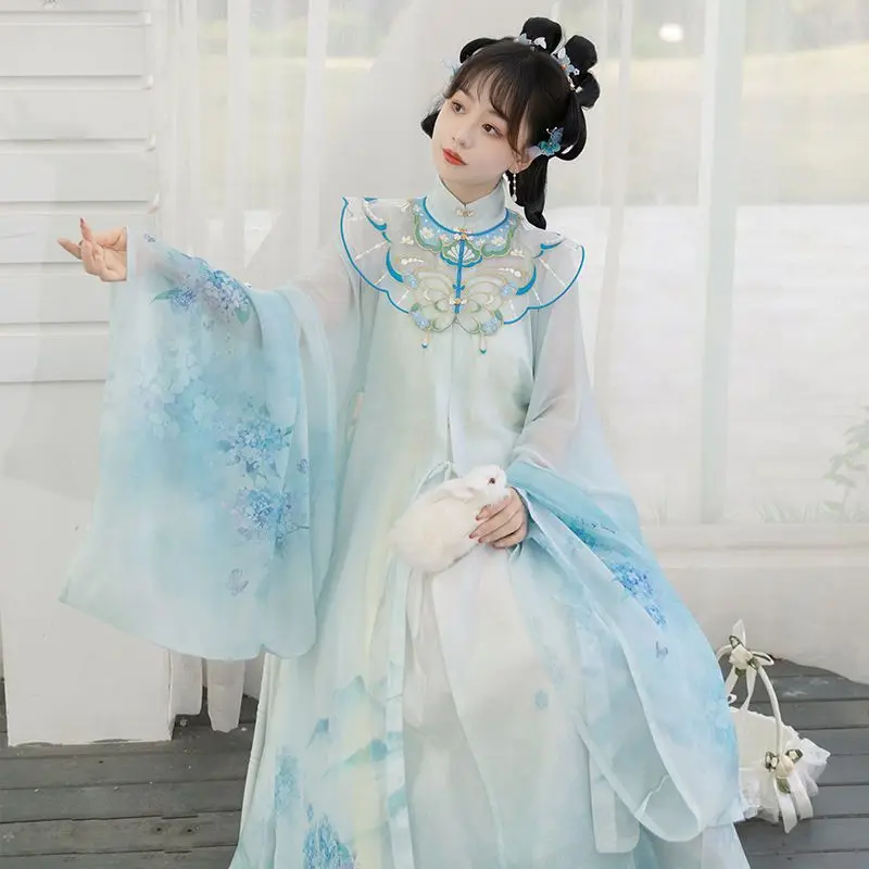 Ancient Chinese Costume Fairy Hanfu Elegant Traditional Chinese Ming Parenting Noble Princess Dress Dance Performance Costume