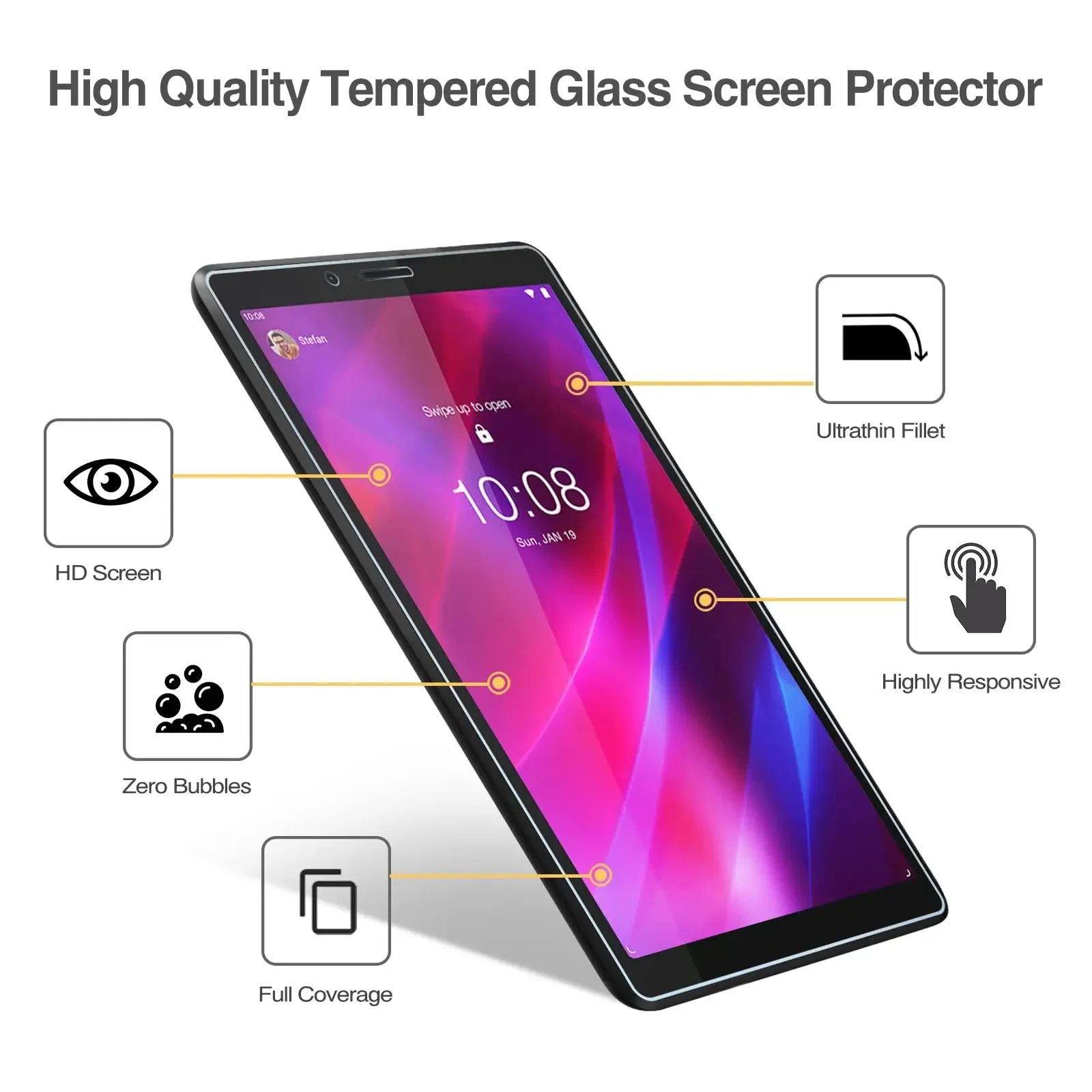 Für Lenovo Tab M7 3rd / 2nd Gen 7 Zoll Displayschutzfolie aus gehärtetem Glas Schutzfolie Lenovo Tab M7 TB-7306 7 Zoll 2021/2019