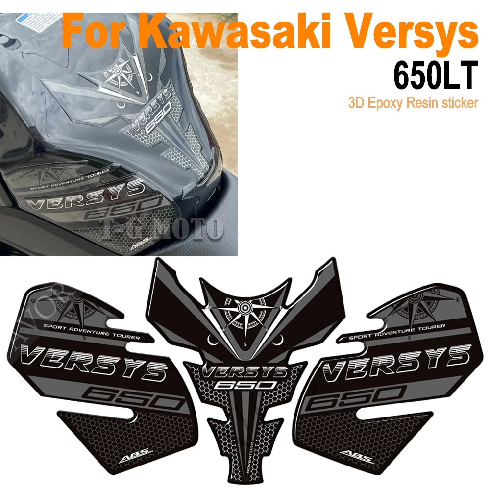 

For Kawasaki Versys 650 LT 650LT Adventure Touring Motorcycle Tank Grips Pads Knee Guard Protector Anti-Slip Epoxy Resin Decals