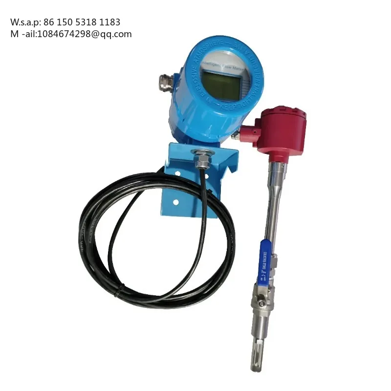 High connection high-precision compressed hot mass flow meter, pipeline plug-in air nitrogen micro flow meter