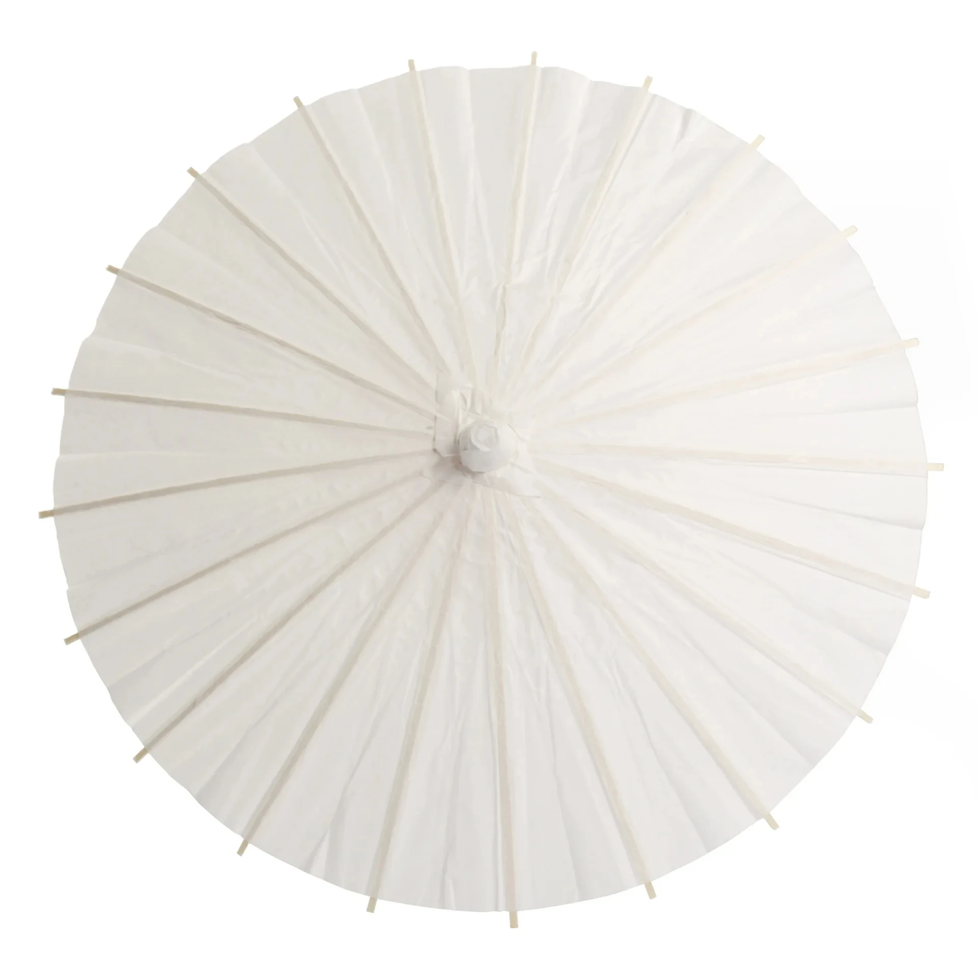 Hot 50pcs White Paper Long-handle Parasol Chinese Craft Paper Umbrella for Wedding Photograph Accessory Party Decor