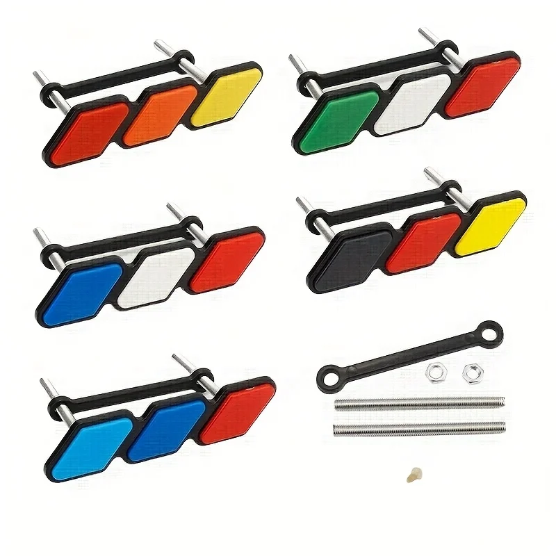 3 Colors Grille Badge Tri Colors Emblem For Toyota Tacoma Tundra 4Runner Highlande Rav4 CHR Strip Air Inlet Auto Car Accessories
