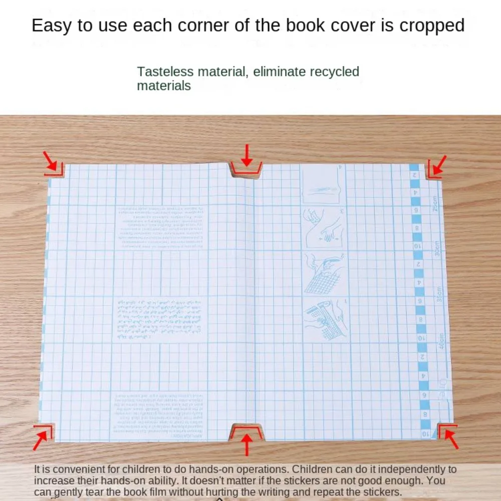 10 Sheets A4 Clear Book Wrap Transparent Self Adhesive Book Protector Cover Dirt-proof Waterproof Notebook Protector Wrap