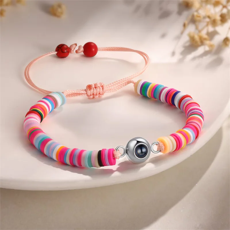 DHQH Wholesale Customized Photo Color Projection Bracelet Personalized Photo Color Rainbow Bracelet Christmas Commemorative Gift