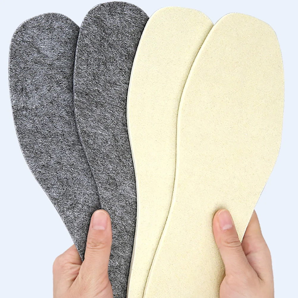 

6 Pairs Insoles to Make Shoes Smaller Wool Pads Womens Felt Thermal Winter Warm Women's