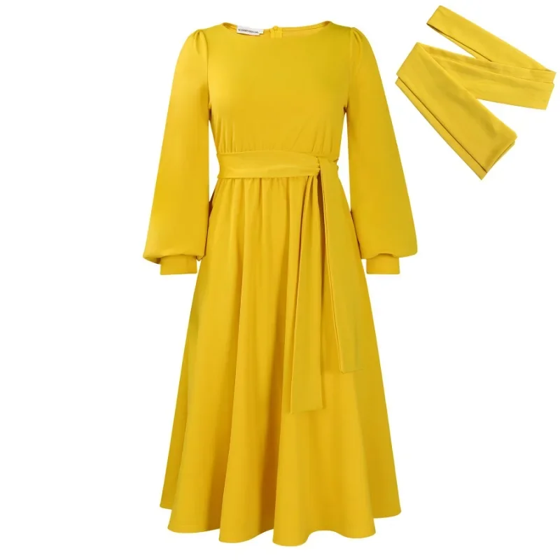 

African Dresses For Women Elegant Polyester 2025 New Muslim Fashion Abayas Dashiki Robe Kaftan Midi Dress Turkish Africa