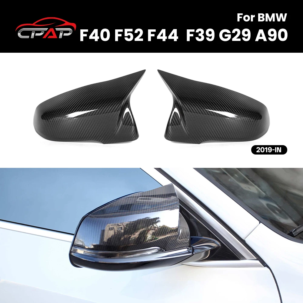 

Real Dry Carbon Fiber Car Side Door Rearview Mirror Cover Caps Accessories For BMW F40 F52 F44 F39 G29 A90 M Style 2019-IN