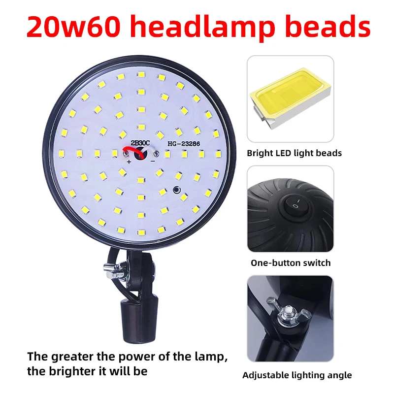 LED Workshop Industrial Working Lamp 12W 110-220V Flexible 30-50cm Gooseneck Magnetic Base LED Work Lamp For Workbench Lathe