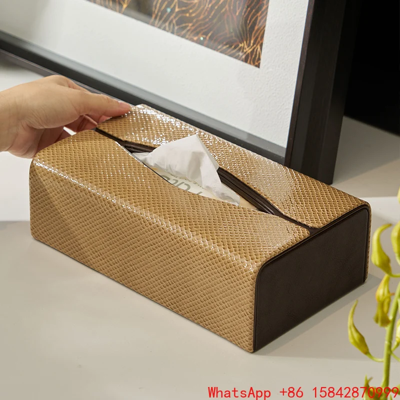 

Leather tissue box desktop living room creative bedroom pumping carton