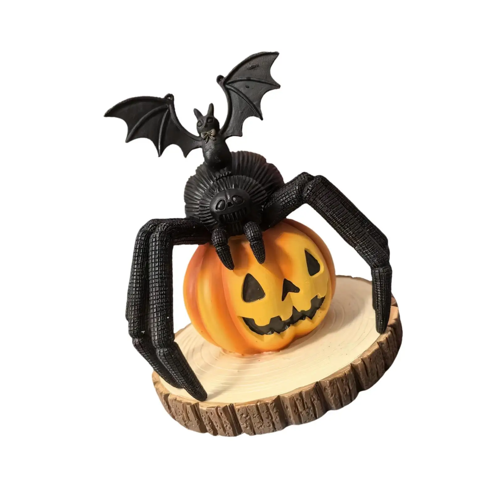 تمثال اليقطين العنكبوتي الخفافيش النحت مجموعة هدايا الهالوين الحرف الفنية الراتنج