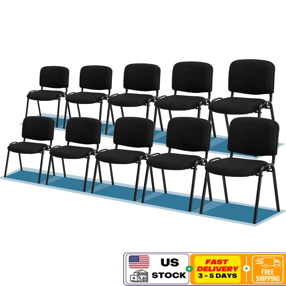 

Stackable Mesh Church Chairs 10-Pack Armless Conference Room Waiting Room Office Seating Reception Guest Chairs