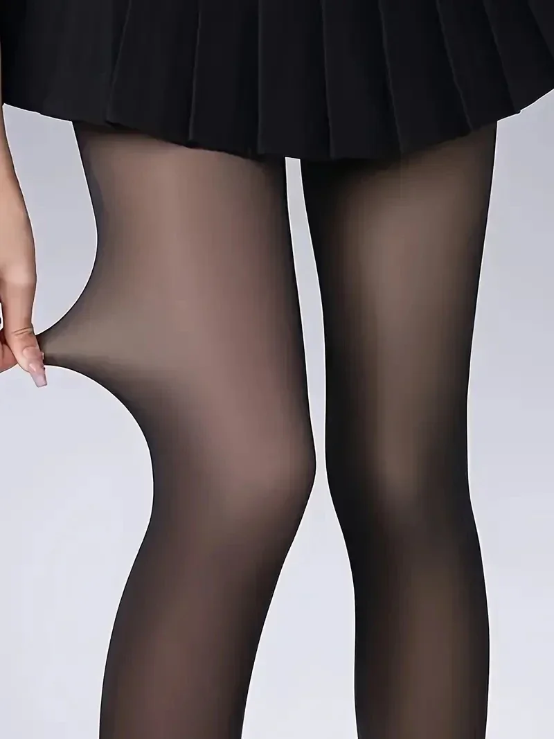 Pantalones acolchados semitransparentes 2026, pantalones ajustados de alta elasticidad para otoño e invierno