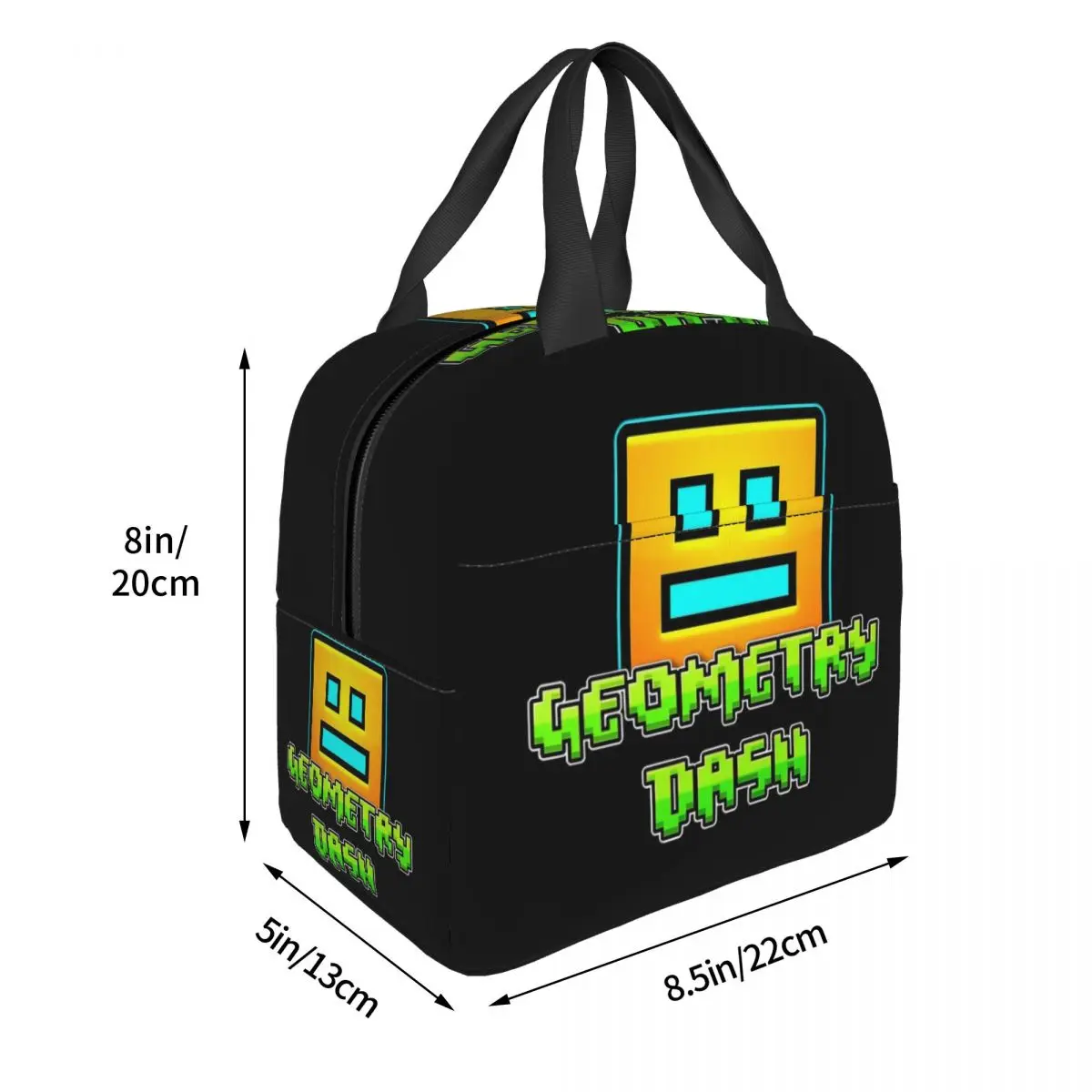 Bolsa de almuerzo con aislamiento geométrico para juegos divertidos, bolsa térmica, contenedor de almuerzo, tablero geométrico, Tote a prueba de fugas, Picnic de trabajo