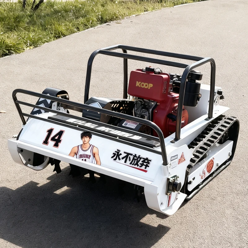 تخصيص جديد حديقة الزاحف روبوت جزازة flail ذاتية الدفع صفر بدوره التحكم عن بعد المستقل