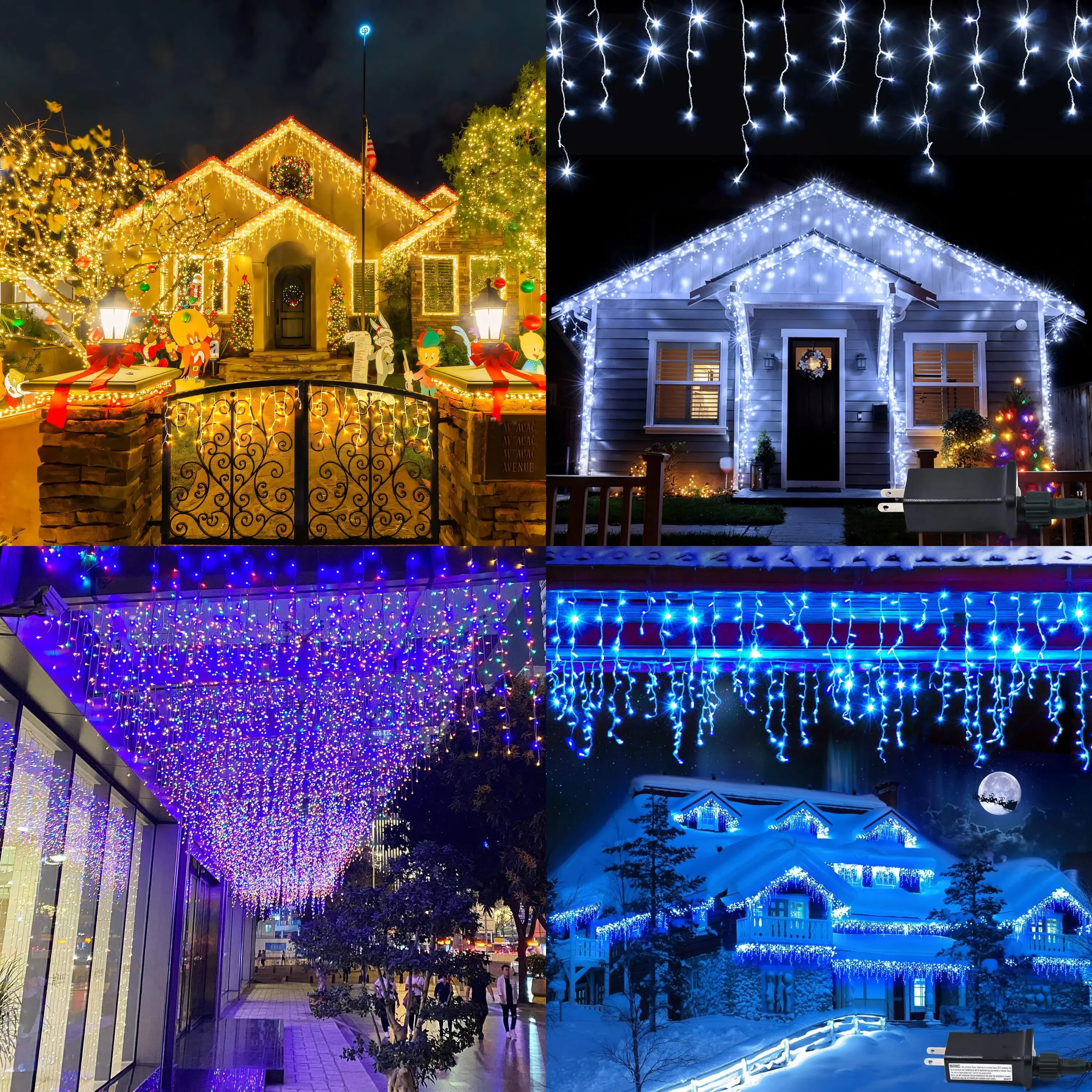 Outdoor LED Icicle String lights Waterproof Christmas Decorative 8modes Holiday lighting For Garden Eave Fairy LED Icicle Lights