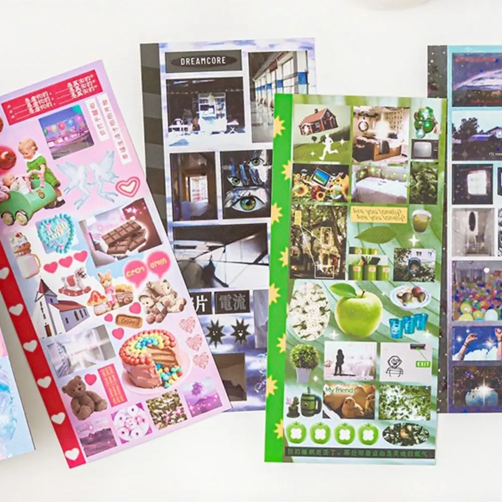 

30 Pages Y2K Stickers Book Retro Style Cute DIY Decoration Sticker Lucid Dream Series Water Cup Decoration Scrapbooking Stickers