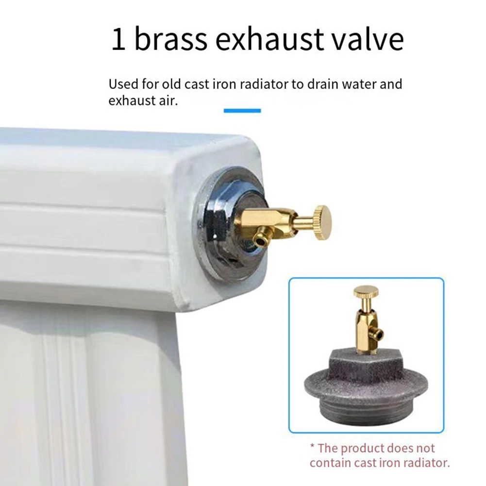 1PCS Brass Air Pressure Release Valve Water Valve Part Accessory To Old Cast Iron Radiator 12mm/16mm Nozzle Hand-tightening Type
